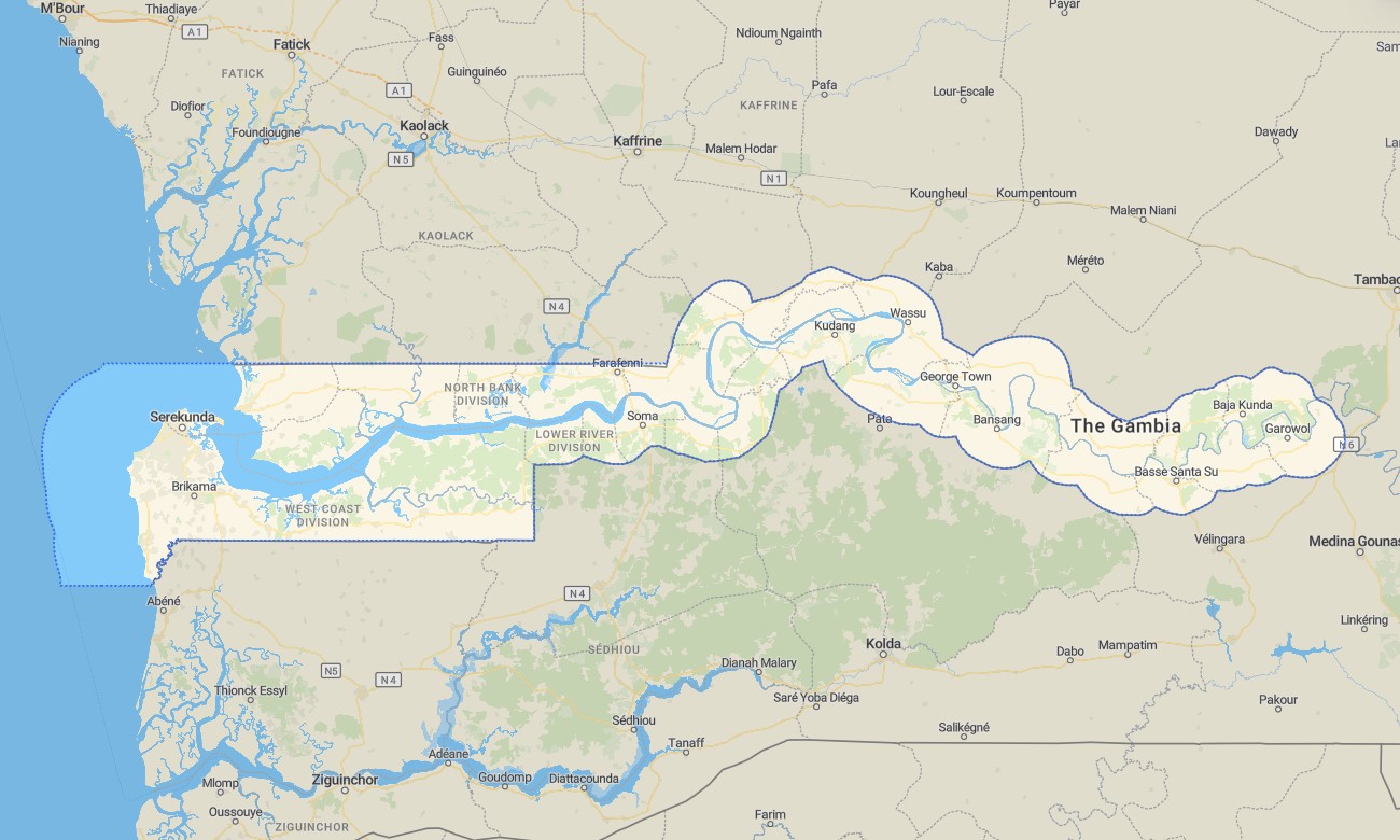gambia Gambia Garmin topographic map - Image 1