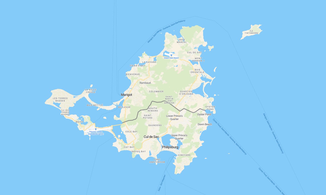 saint_marten_sint_maarten Saint Martin and Sint Maarten Garmin topographic map - Image 1